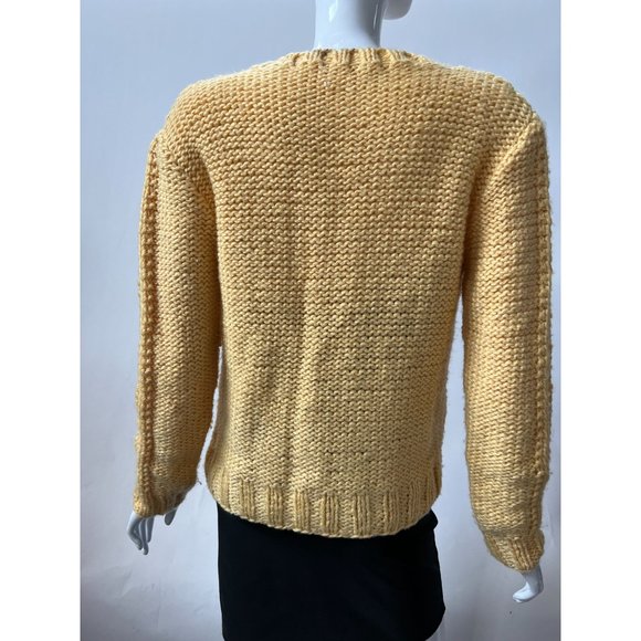 Yellow Large Stitch Knit Vintage Sweater size Medium - Picture 6 of 15